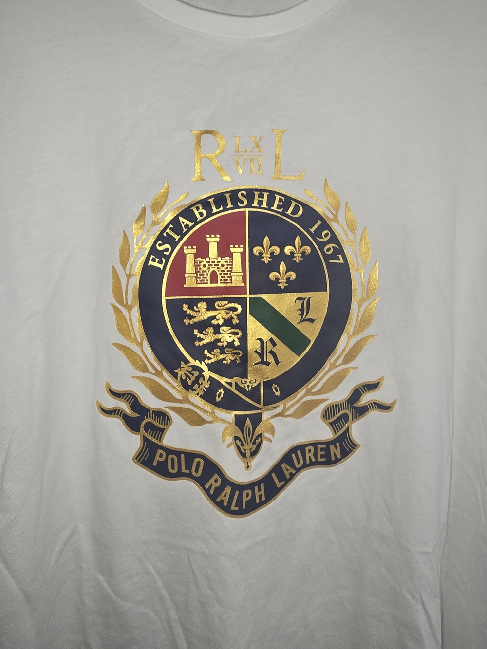 Polo Ralph Lauren White Crest Graphic Tee. Mens XXL - Picture 3 of 6